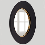 Чёрное настенное зеркало с золотым кантом Porunalia варинант исполнения - 1 | Loft Concept в Казани