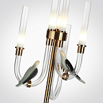 Торшер с 2-мя фигурками птиц на изогнутых прозрачных трубках Ganthea варинант исполнения - 3 | Loft Concept в Казани