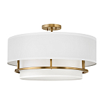 Потолочный светильник с двухслойным белым текстильным абажуром Hinkley варинант исполнения - 1 | Loft Concept в Казани