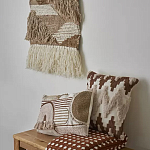 Чехол на подушку с вышивкой в виде геометрических узоров Beige Calista Square варинант исполнения - 5 | Loft Concept в Казани