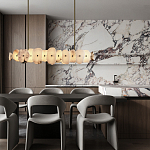 Подвесной светильник с фигурными элементами из белого алебастра Cryptocrystalline Stone варинант исполнения - 9 | Loft Concept в Казани