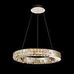 Люстра золотая в форме кольца с мозаичным хрустальным оформлением Sparks of Crystal варинант исполнения - 1 | Loft Concept в Казани