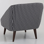 Кресло с черно-белым принтом Pauley Black White Armchair варинант исполнения - 2 | Loft Concept в Казани