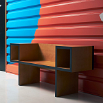 Дизайнерская скамейка  Canton  Beech and Black Bench варинант исполнения - 6 | Loft Concept в Казани