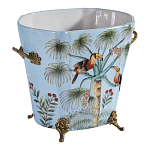 Кашпо из голубого фарфора с бронзовыми элементами Blue Garden варинант исполнения - 3 | Loft Concept в Казани