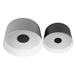 Потолочный светильник с 2-мя цилиндрическими абажурами серого и черного цвета Urban Dome варинант исполнения - 1 | Loft Concept в Казани