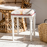 Банкетка одноместная из массива бука бежевая с растительным орнаментом Raffael Beige Floral Banquette варинант исполнения - 7 | Loft Concept в Казани