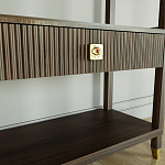 Стеллаж Elsa Dreams Walnut со стеклянными полками и ящиком варинант исполнения - 5 | Loft Concept в Казани