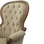 Кресло с мягкой обивкой из светло-коричневого велюра на 4-х деревянных ножках Evelyn Classical Armchair варинант исполнения - 5 | Loft Concept в Казани