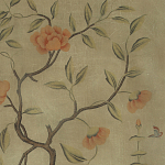 Обои ручная роспись Gustavian Tree of Life Special Colourway on brown Williamsburg варинант исполнения - 1 | Loft Concept в Казани