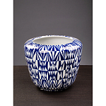 Кашпо с орнаментом в сочетании белого и синего цвета Artistic Flowerpot варинант исполнения - 3 | Loft Concept в Казани