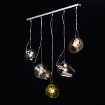 Люстра линейная с 5-ю разноцветными стеклянными плафонами Kaleido варинант исполнения - 3 | Loft Concept в Казани