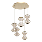 Люстра светодиодная с стеклянными волнообразными плафонами Amphora of Light варинант исполнения - 3 | Loft Concept в Казани