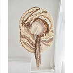 Овальный Современный Гобелен Абстракция в бежевых тонах Shallow варинант исполнения - 4 | Loft Concept в Казани