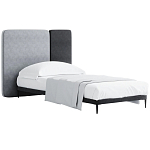 Кровать с большим мягким изголовьем Unity Grey Bed варинант исполнения - 3 | Loft Concept в Казани