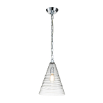 Подвесной светильник с прозрачным рельефным стеклянным плафоном в форме конуса Feiss варинант исполнения - 2 | Loft Concept в Казани