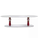 Дизайнерский журнальный стол на 2-х фигурных ножках с подстольем Lycad варинант исполнения - 1 | Loft Concept в Казани