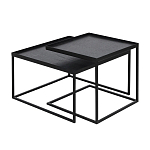 Комплект столиков с квадратными столешницами черные Black Table Combination варинант исполнения - 1 | Loft Concept в Казани