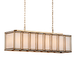 Люстра прямоугольная с каркасом золотого цвета Soft Glow Lamps варинант исполнения - 2 | Loft Concept в Казани