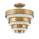 Потолочный светильник многоярусный с чередованием латунных и белых колец Hinkley  варинант исполнения - 1 | Loft Concept в Казани