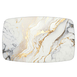 Обеденный стол с прямоугольной столешницей из стекла на черных металлических ножках White Marble варинант исполнения - 2 | Loft Concept в Казани