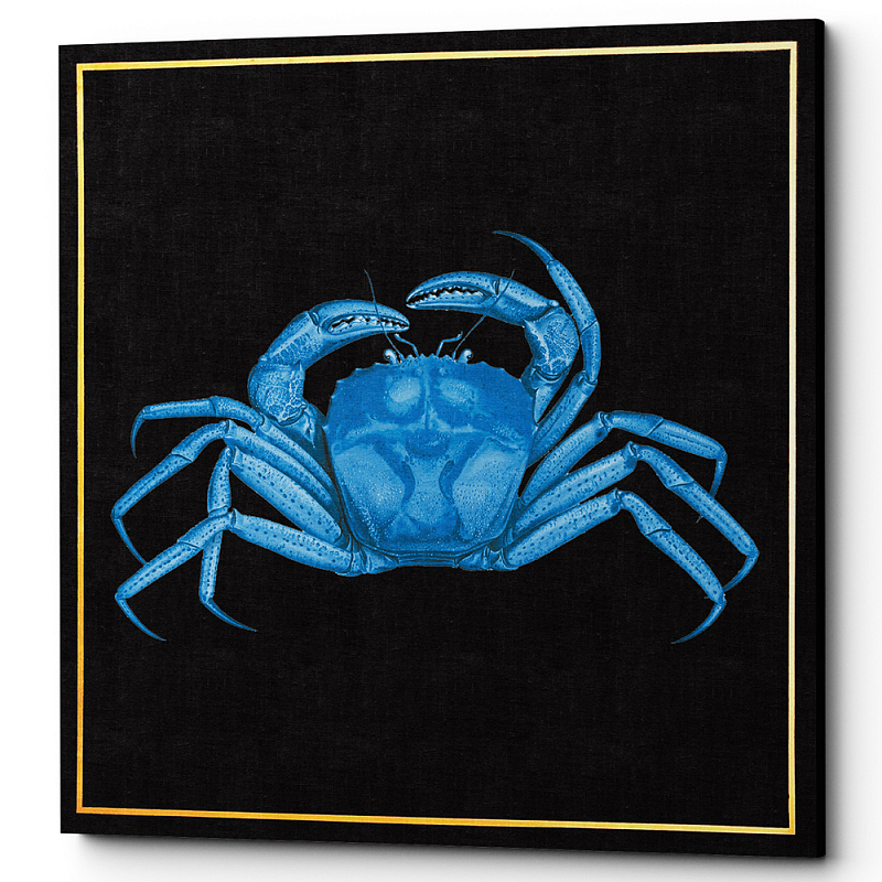 Постер Blue Crab Poster Черный Морская синь в Казани | Loft Concept 