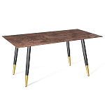 Стол обеденный с коричневой прямоугольной столешницей из керамики на четырех металлических ножках Brown Ceramics варинант исполнения - 1 | Loft Concept в Казани