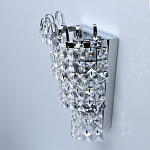 Бра настенное цвета хром с прозрачными квадратными хрустальными подвесками Crystal Regena варинант исполнения - 4 | Loft Concept в Казани