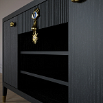 Комод-буфет Elsa Dreams Black с открытыми полками   варинант исполнения - 7 | Loft Concept в Казани