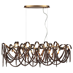 Люстра подвесная линейная с переплетенными металлическими лентами и цепочками Atlantis Chain варинант исполнения - 4 | Loft Concept в Казани