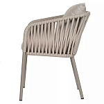 Стул серо-бежевый с декоративным плетением на спинке и подлокотниках Chair Weave варинант исполнения - 6 | Loft Concept в Казани