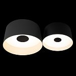 Потолочный светильник с 2-мя цилиндрическими абажурами серого и черного цвета Urban Dome варинант исполнения - 2 | Loft Concept в Казани