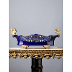 Чаша темно-синего цвета из фарфора с бронзовыми фигурками белок Eden Garden porcelain and bronze варинант исполнения - 1 | Loft Concept в Казани