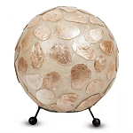 Настольная лампа из перламутра на металлическом каркасе Indonesian Circle варинант исполнения - 2 | Loft Concept в Казани