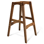 Барный стул со спинкой на 4-х деревянных ножках Коричневый Велюр Vendramin Chair  варинант исполнения - 5 | Loft Concept в Казани