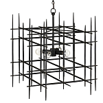 Люстра черная квадратной остроконечной формы Black Square варинант исполнения - 2 | Loft Concept в Казани