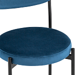 Стул с круглым сиденьем на металлическом основании ALFIE CHAIR Blue варинант исполнения - 6 | Loft Concept в Казани