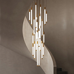 Люстра в современном стиле с 30-ю каскадными светодиодными лампами Golden LED Rain варинант исполнения - 1 | Loft Concept в Казани