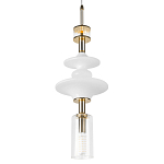 Подвесной светильник со стеклянными элементами и бронзовыми вставками Высота 62 см Gabriel Scott Luna варинант исполнения - 7 | Loft Concept в Казани