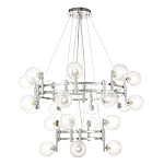 Люстра подвесная с двумя ярусами и 24-ю рельефными прозрачными плафонами из стекла Perforated Glass Bubbles варинант исполнения - 1 | Loft Concept в Казани