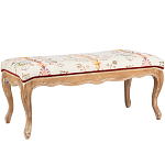 Банкетка из массива бука бежевая с растительным орнаментом Raffael Beige Floral Banquette варинант исполнения - 1 | Loft Concept в Казани