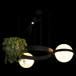 Подвесной светильник с 2-мя шарообразными плафонами и цилиндрическим спотом Light of Еyes варинант исполнения - 7 | Loft Concept в Казани