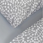 Постельное белье серого цвета с рисунком 200х220 см Blossom Essence варинант исполнения - 3 | Loft Concept в Казани