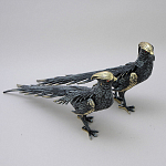 Статуэтка бронзовая пара Фазаны синие Bronze Birds варинант исполнения - 2 | Loft Concept в Казани