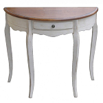 Деревянная консоль полукруглая с ящиком в стиле прованс Interiors Romance варинант исполнения - 1 | Loft Concept в Казани