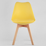 Стул с основой из пластика и мягким сиденьем Arvika Yellow варинант исполнения - 2 | Loft Concept в Казани