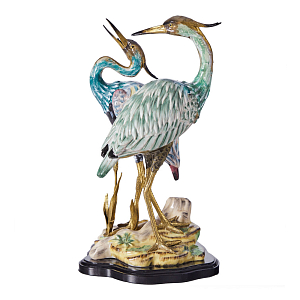 Статуэтка в виде двух птиц из фарфора с бронзовыми элементами Bird of the Garden of Eden