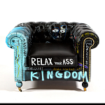 Кресло "Баския и Уорхол" Basquiat Warhol graffiti chair натуральная кожа варинант исполнения - 2 | Loft Concept в Казани