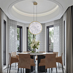 Светодиодный подвесной светильник круглой формы с металлической рамой золотого цвета Marble Glow 47 варинант исполнения - 6 | Loft Concept в Казани