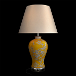 Настольная лампа желтая с изображением белых птиц Flight Among Acacia варинант исполнения - 2 | Loft Concept в Казани